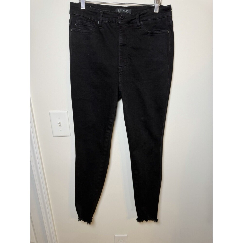 Judy Blue Jeans Black Skinny High Waist Womens Distressed Size 13 / 31 - Picture 3 of 6